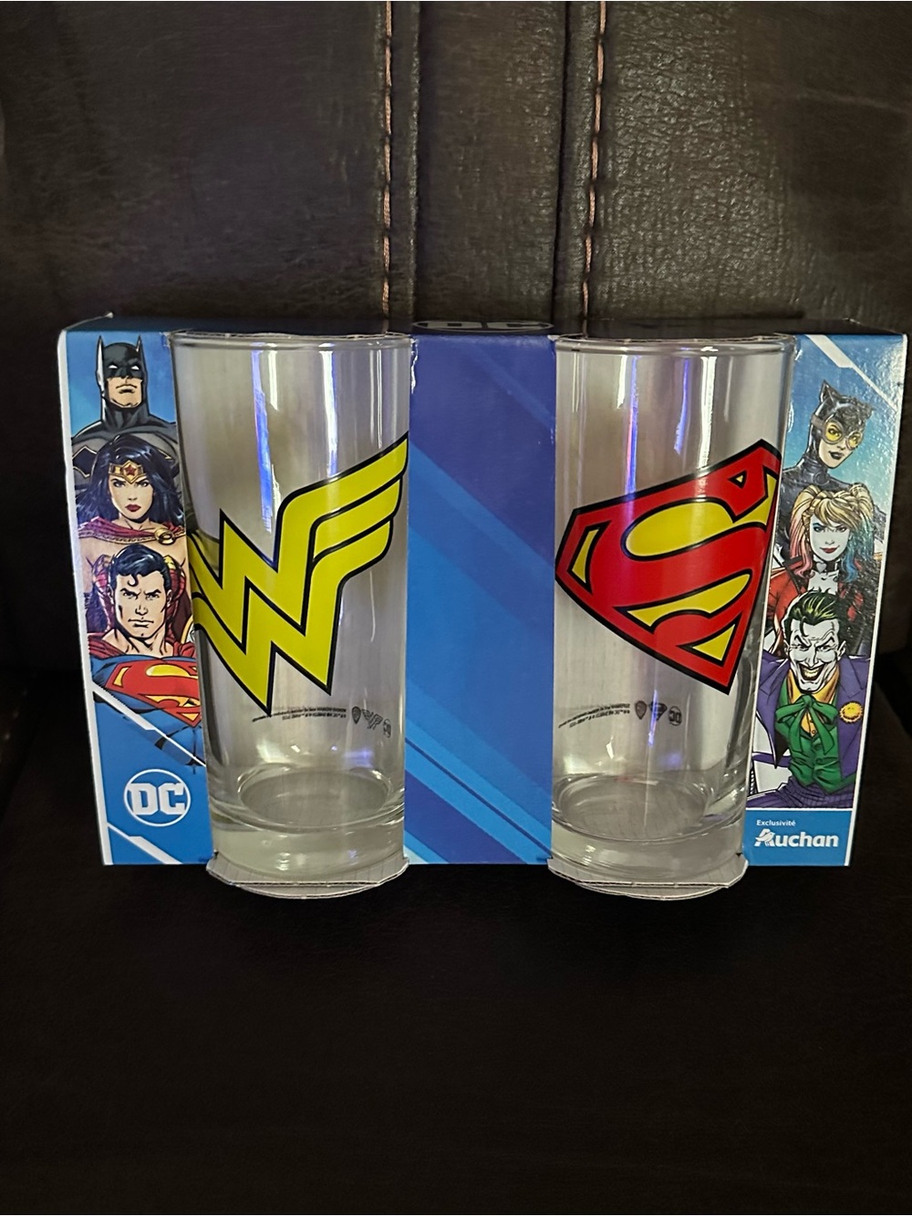 DC Comics Wonder Woman & Superman Drinking Glasses 2pk set